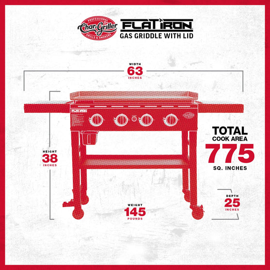 Flat Iron® 4-Burner Griddle without Lid Spec Image