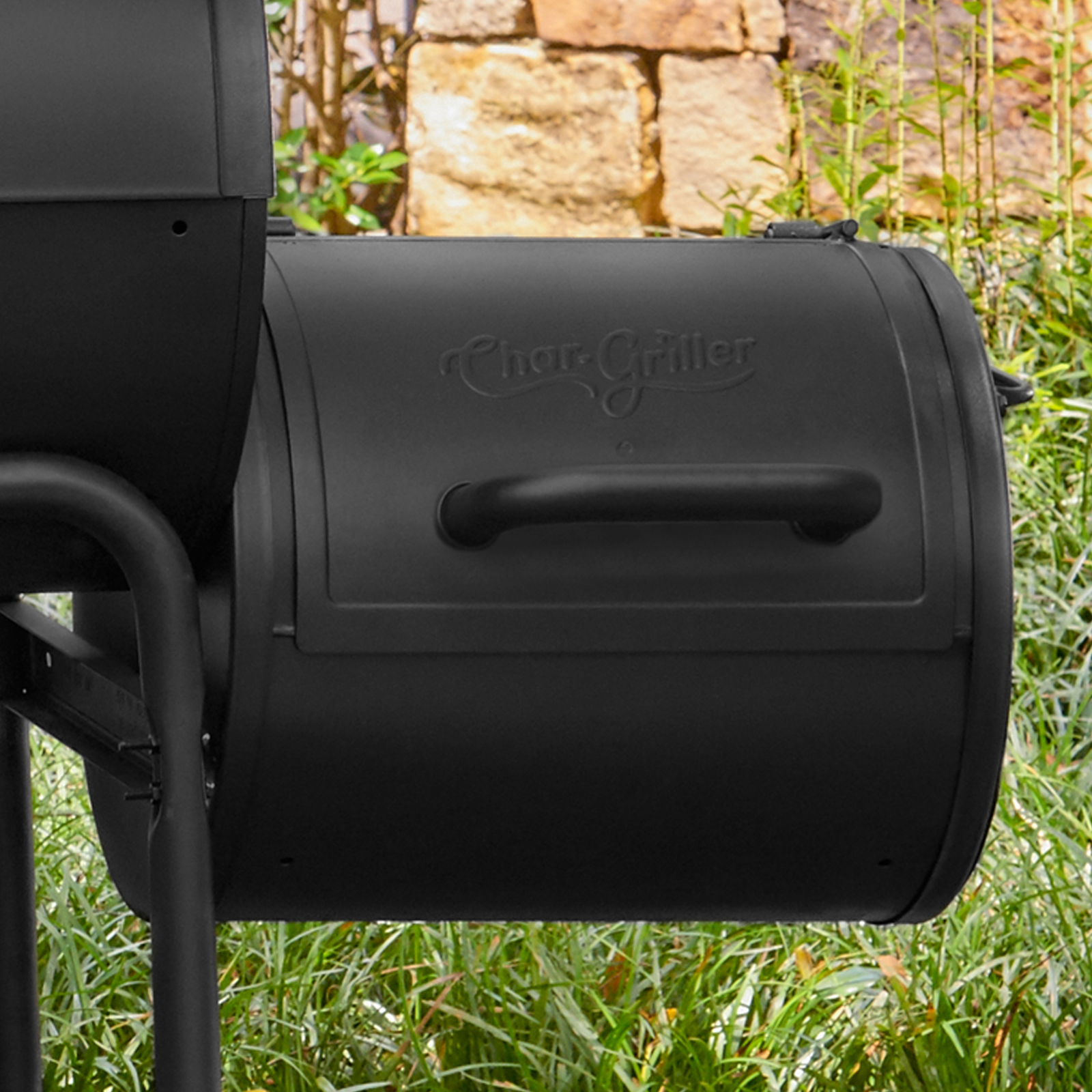 Side Fire Box/Table Top Grill Charcoal Grill, Metal Handle - Char-Griller