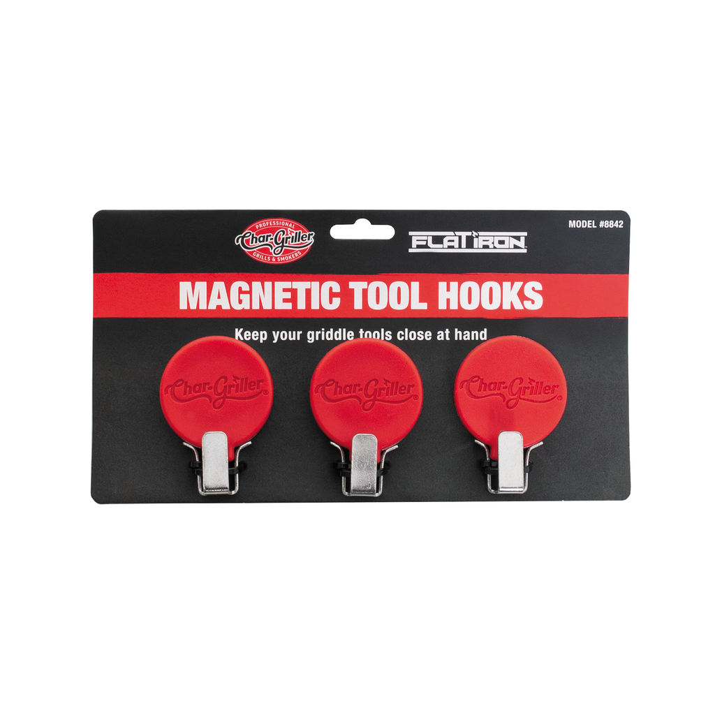 Char-Griller Flat Iron™ Magnetic Tool Hooks - 3pk